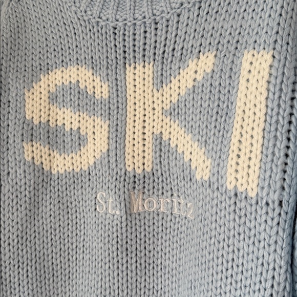 Cider Ski Knit Baby Blue Sweater Small - Picture 2 of 6